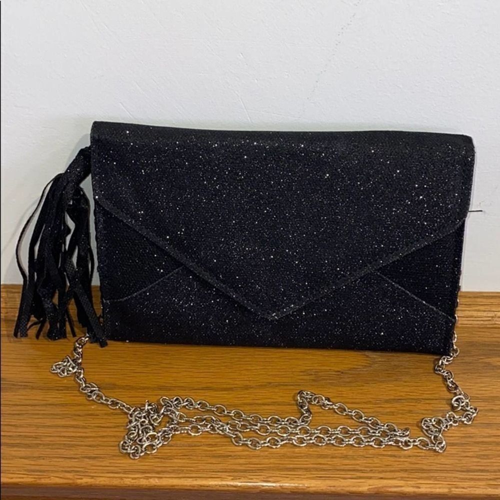 CLaire’s Black Glitter Party Purse